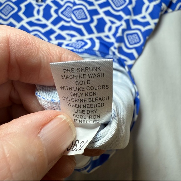 Lulu-B Top Tennis Pickleball Beach Golf Women Size Small Blue Geometric 1/4 Zip - Picture 7 of 8